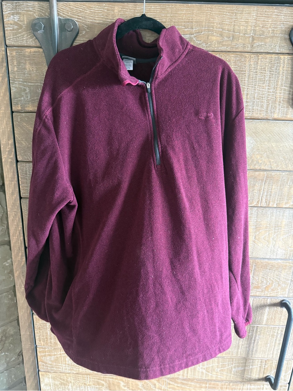 Champion Men's Zip-Up Fleece Pullover - Burgundy XXL